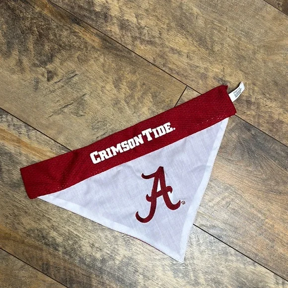 PETS FIRST Reversible University of Alabama Crimson Tide Dog Bandana, L/XL - Picture 2 of 4